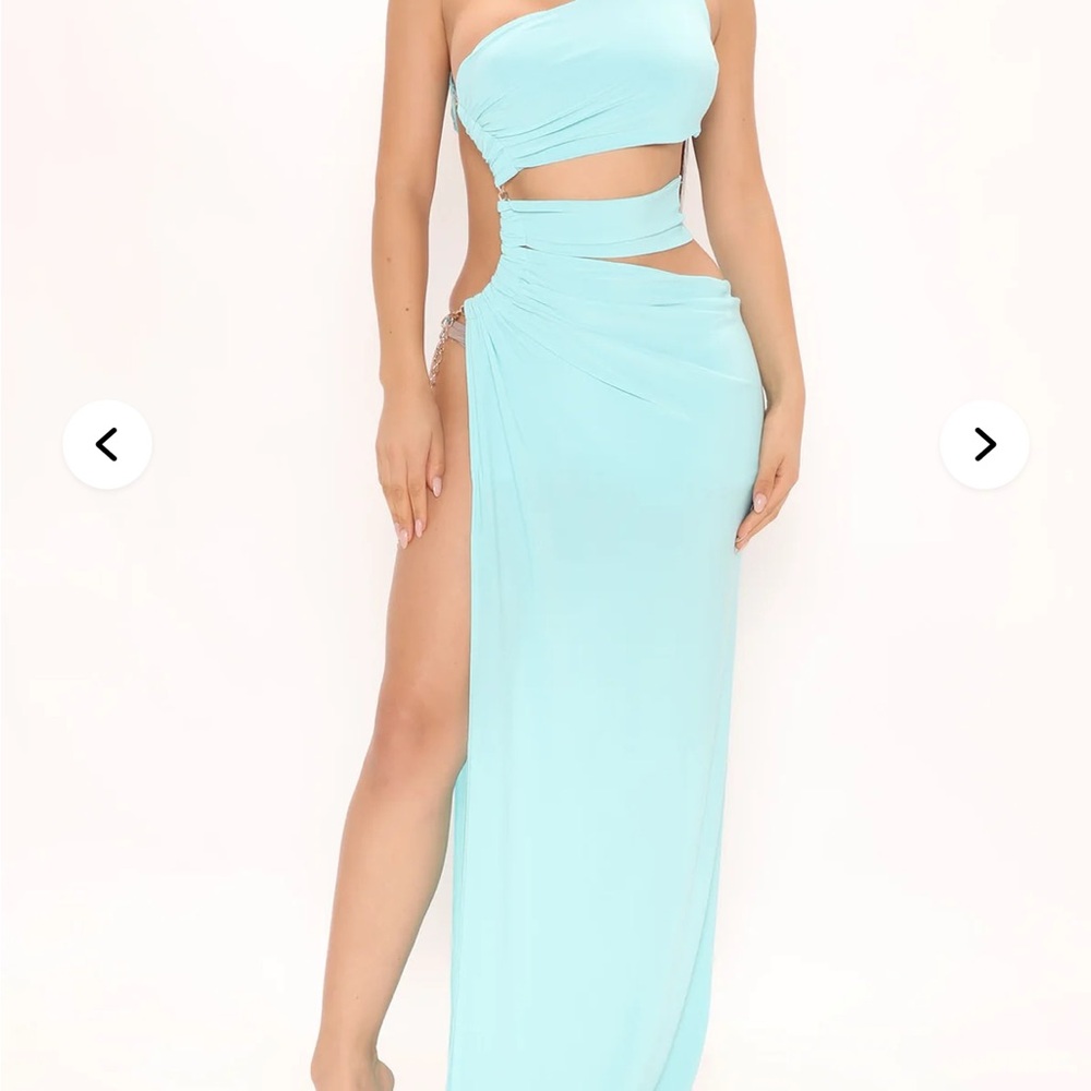 Show Some Skin Maxi Dress - Aqua